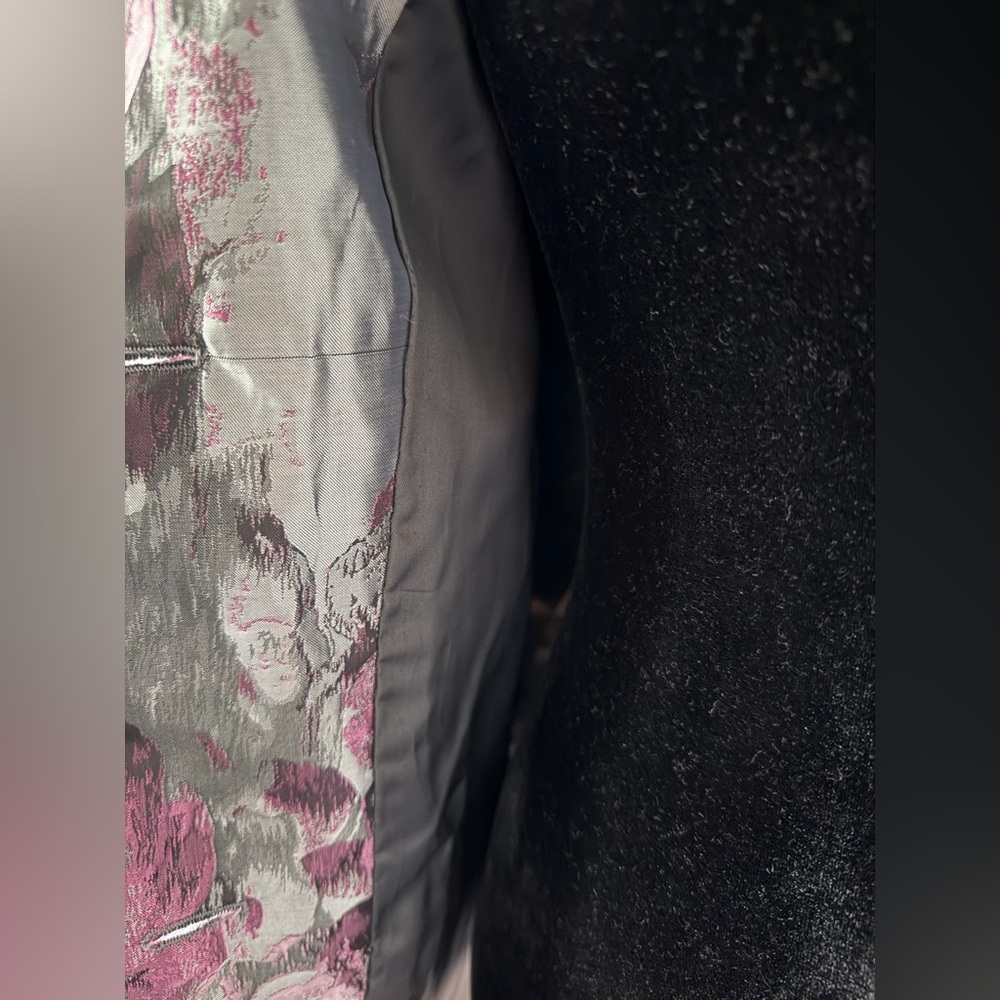 Floral Pink and Gray Women's Coat - Picture 6 of 10